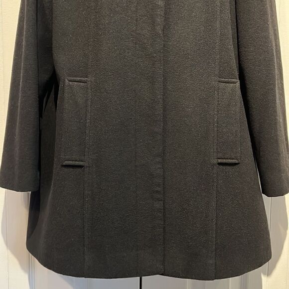 Tower‎ By London Fog Black Wool Blend Button Up Car Coat Size L - Picture 3 of 15